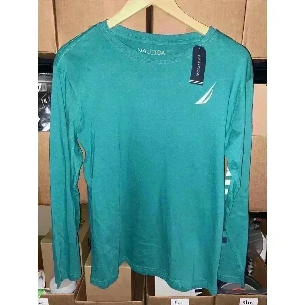 Nautica‎ Long Sleeve Tee Green Youth Boy Size XL New With Tag NSFFB24F-301 NWT
